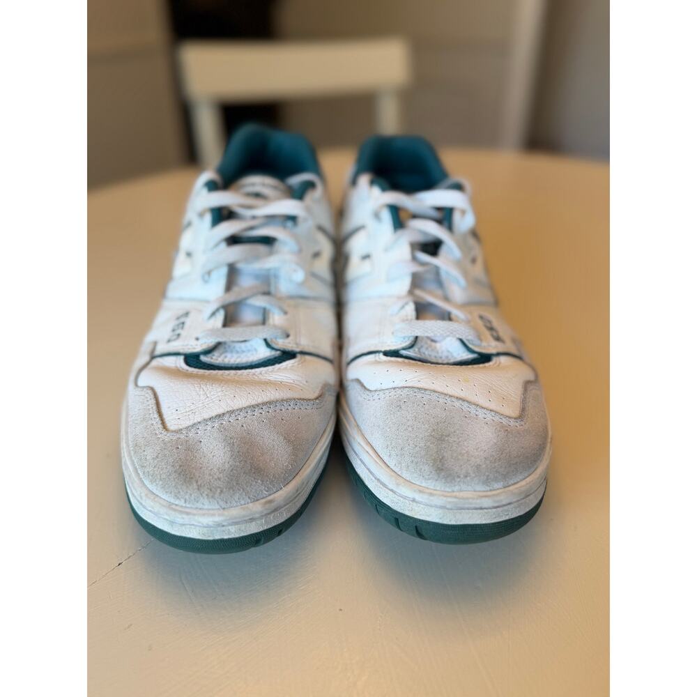 New Balance 550 White Vintage Teal Green Men's Size 12 BB550STA Retro Sneakers - Picture 2 of 8